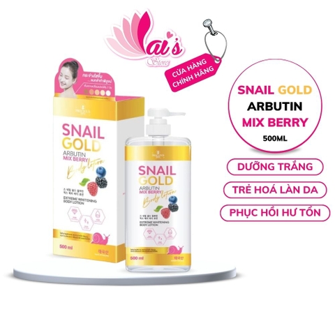 Sữa Dưỡng Thể Trắng Da Snail Gold Arbutin Mix Berry Body Lotion Precious Skin Thailand 500ml