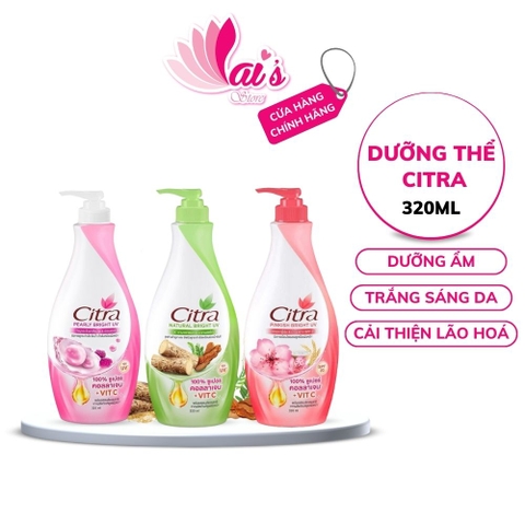 Sữa Dưỡng Thể Trắng Da Chống Nắng Citra Pearly White UV Thái Lan 320ml