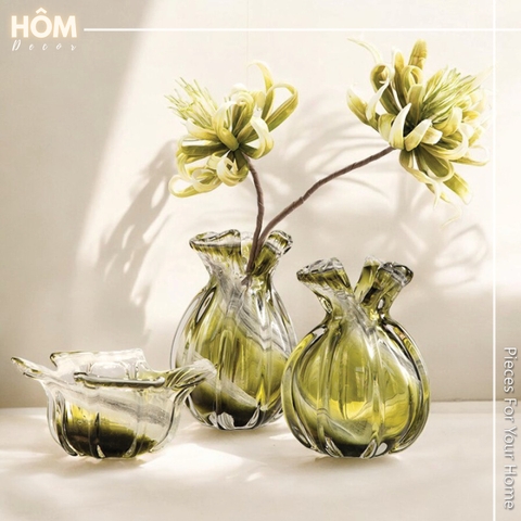 Bình hoa miệng loe xanh lá