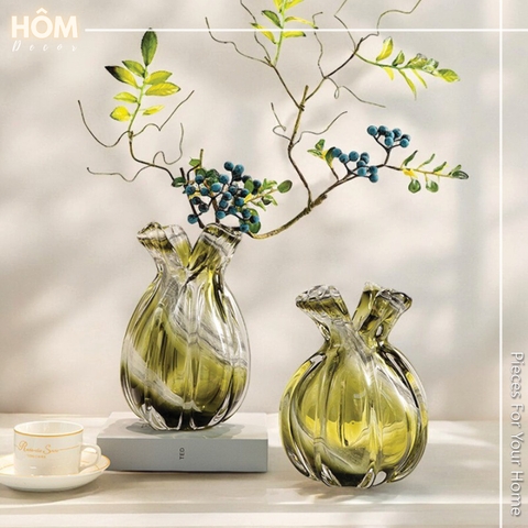 Bình hoa miệng loe xanh lá