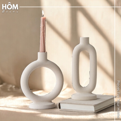 Chân nến gốm trang trí