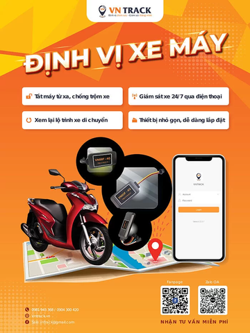 Thiết bị định vị xe máy qua điện thoại và hướng dẫn cách cài đặt trên App