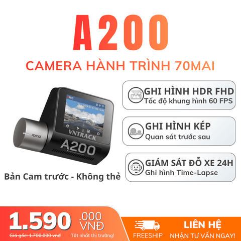 Camera hành trình 70mai A200 | Ghi Hình HDR FHD Trước Sau, Giá rẻ