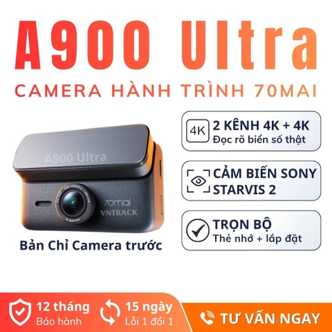 Camera hành trình 70mai A900 Ultra | Trước sau đều 4K, cảm biến Sony STARVIS 2