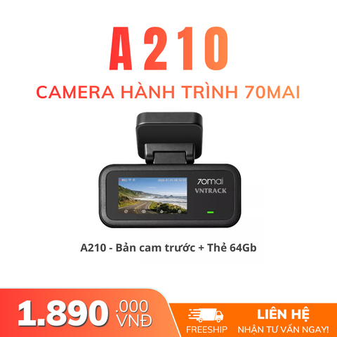 Camera hành trình 70mai A210 giá rẻ, ghi trước sau 1080P