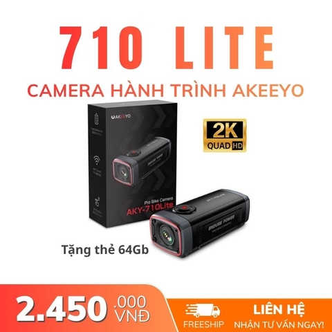 Camera Hành Trình Xe Máy Akeeyo AKY-710 Lite | Ghi 2K, Pin 4 Giờ