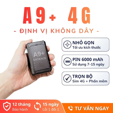 Định Vị Không Dây A9+ 4G | Pin 7-15 Ngày, Bán Chạy Tại Vntrack