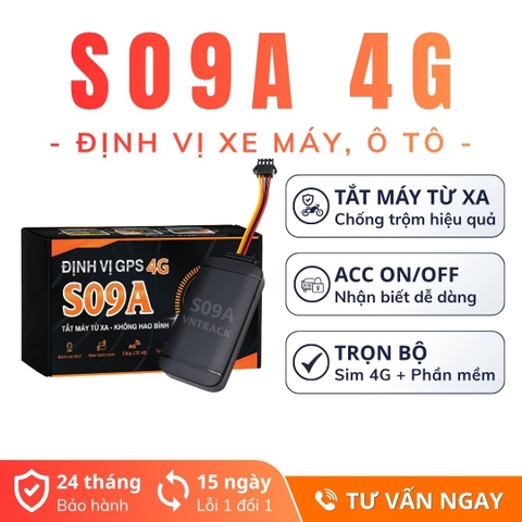Định Vị GPS S09A 4G - Chống Trộm Xe Máy, Quản Lý Ô Tô Hiệu Quả