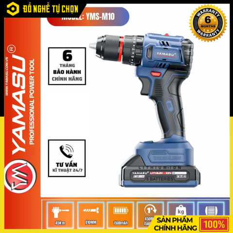 Máy Khoan Pin 21V Yamasu YMS-M10 (2 Pin) – Khoan Vặn Mạnh Mẽ, Đa Năng | Hàng Chính Hãng, Có VAT