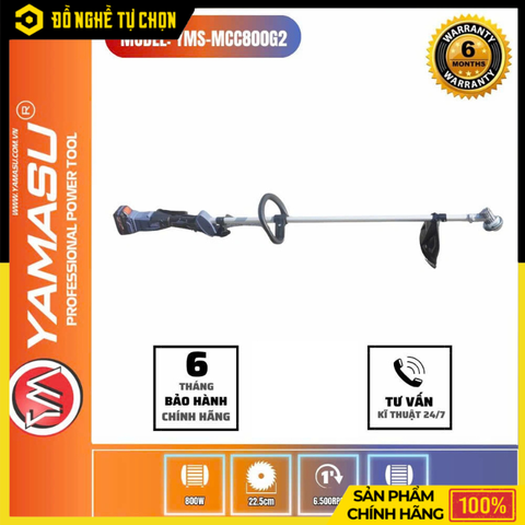 Máy Cắt Cỏ YAMASU YMS-MCC800G2 Pin 21V – Động Cơ Không Chổi Than, Cắt Mạnh – Nhẹ – Bền, Hàng Chính Hãng Có VAT