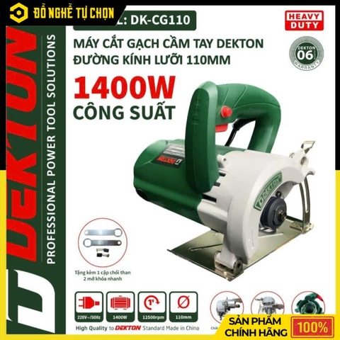 Máy cắt cầm tay (cắt gạch, bê tông, đá) hoạt động bằng động cơ điện hiệu DEKTON; Model: DK-CG110