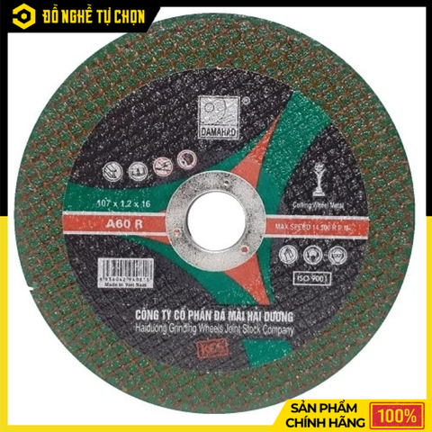Đá Cắt Kim Loại DAMAHAD (107x1.2x16) 155-DN46 – Màu Xanh – Cắt Sắt, Inox, Thép – Hàng Chính Hãng Có VAT