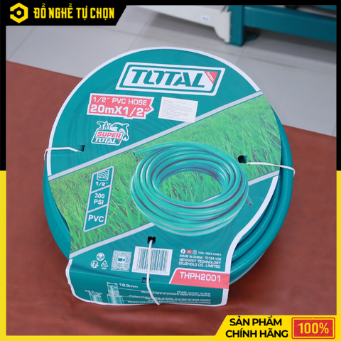 Ống Nhựa PVC Total THPH2001 – Dài 20m – 1/2 Inch – Áp Suất 300 PSI – Lực Kéo 880N – Ống Dẫn Nước / Dẫn Khí – Hàng Chính Hãng Có VAT