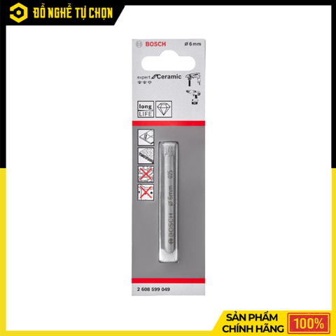 Mũi Khoan Kim Cương Bosch 6mm 2608599049 Khoan Gạch Men Chính Xác, Bền Bỉ, Hạn Chế Nứt Vỡ | Hàng Chính Hãng, Có VAT