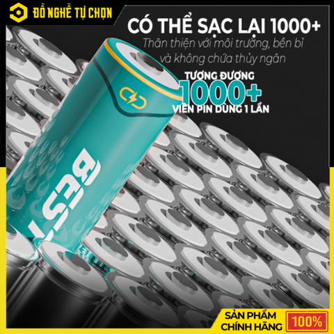 Pin Li-ion Sạc Lại AA Beston 2AN-100 – 1.5V – 3600mWh – Chính Hãng Có VAT