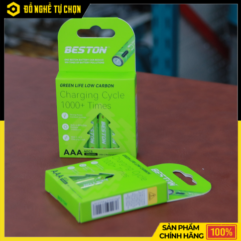 Hộp 4 Viên Pin Sạc Beston AAA Lithium USB-C 1.5V 3AC-25  – Điện Áp Ổn Định, Sạc Nhanh Tiện Lợi | Hàng Chính Hãng, Có VAT
