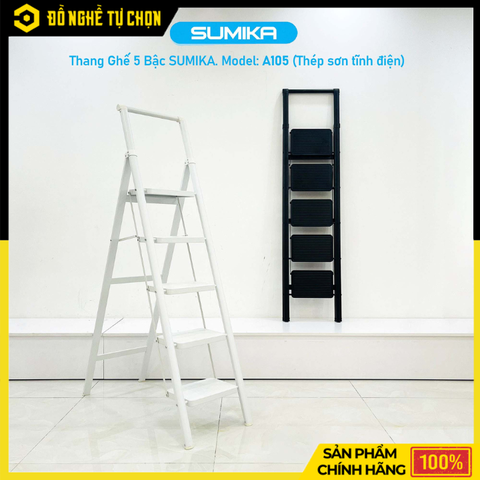 Thang Ghế 5 Bậc Sumika A105 – Chắc Chắn, An Toàn, Thoải Mái Khi Làm Việc Trên Cao - Hàng Chính Hãng, Có VAT