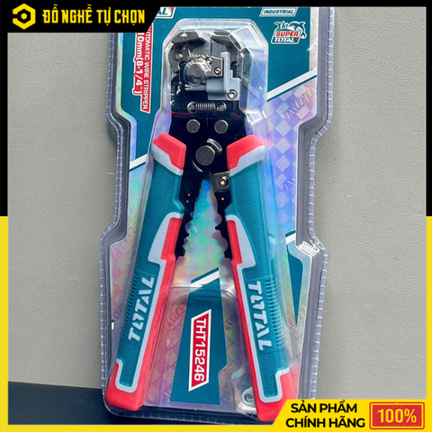 Kềm Tuốt Dây Điện Tự Động TOTAL THT15246 – 3 Chức Năng Tuốt, Cắt, Uốn – Dùng Cho Dây 0.2–6mm² – Chính Hãng Có VAT