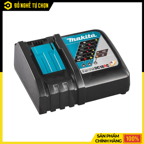 Bộ Sạc Nhanh Makita DC18RC 630718-5 – Sạc Thông Minh, Tản Nhiệt Tốt, Tương Thích Nhiều Dòng Pin | Hàng Chính Hãng, Có VAT