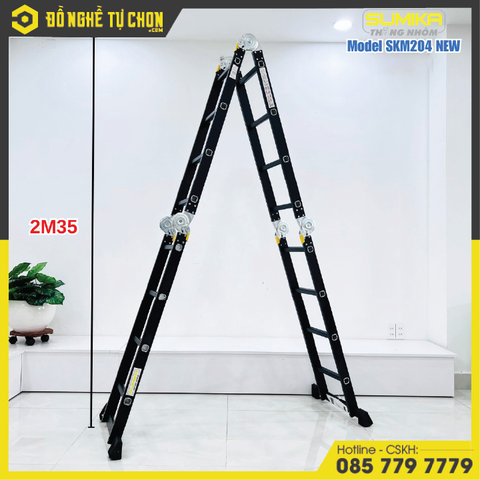Thang nhôm gấp đa năng 4 đoạn - 16 bậc Sumika SKM204 NEW