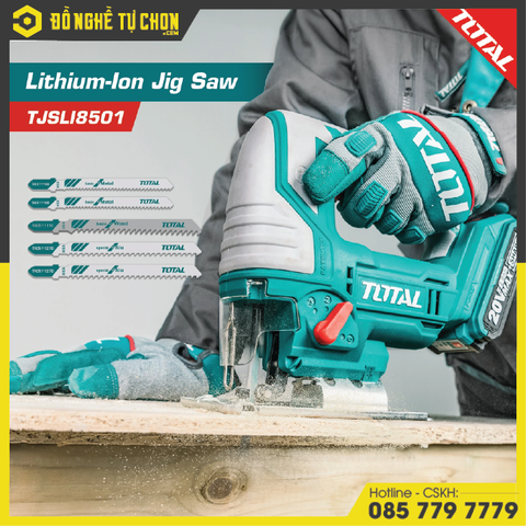 Máy cưa lọng dùng pin Lithium - Ion (không kèm theo pin và cục sạc) hiệu Total TJSLI8501