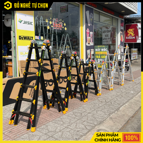 Thang Nhôm Rút Lồng Chữ A 2.5m Boodoor BRL25B (Khóa Mỹ) – Duỗi Thẳng 5m, Nhôm Dày 2.6mm | Hàng Chính Hãng, Có VAT