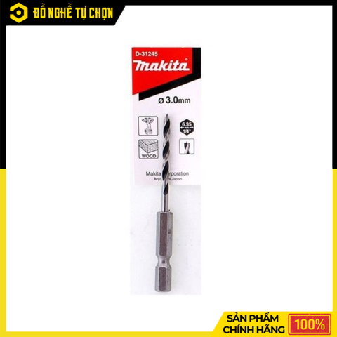 Mũi Khoan Gỗ Chuôi Lục Giác Makita D-31245 3x78mm Khoan Chính Xác Bám Chắc Hiệu Quả – Hàng Chính Hãng, Có VAT