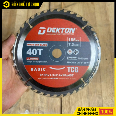 Lưỡi Cắt Gỗ 185x20mm 32 Răng Dekton DK-B185W – Cắt Gỗ Mịn, Sắc Bén, Bền Bỉ, Hàng Chính Hãng, Có VAT