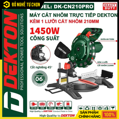 Máy Cắt Nhôm – Cắt Gỗ 210mm Dekton DK-CN210PRO | Hàng Chính Hãng, Có VAT