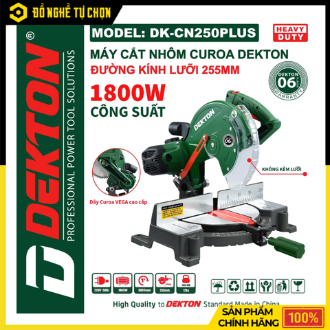 Máy Cắt Nhôm Dây Curoa Dekton 255mm 1800W DK-CN250PLUS – Cắt Nhôm Chuẩn Xác, Êm Mạnh | Hàng Chính Hãng, Có VAT