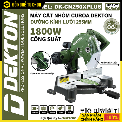 Máy Cắt Nhôm Dây Curoa Dekton 255mm 1800W DK-CN250PLUS – Cắt Nhôm Chuẩn Xác, Êm Mạnh | Hàng Chính Hãng, Có VAT
