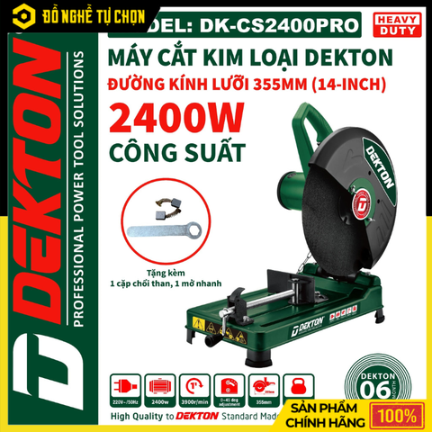 Máy Cắt Sắt 355mm Dekton DK-CS2400PRO – Gọn Nhẹ, Cắt Nhanh Chính Xác | Hàng Chính Hãng, Có VAT