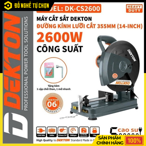 Máy Cắt Sắt 355mm Dekton DK-CS2600 – Cắt Nhanh, Mạnh Mẽ | Hàng Chính Hãng, Có VAT