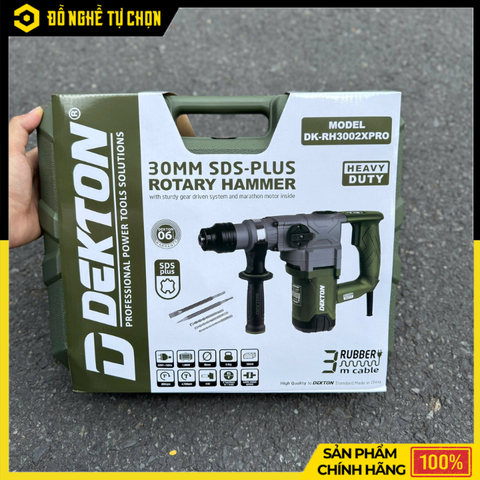 Máy khoan cầm tay, hiệu DEKTON, dụng cụ cầm tay hoạt động bằng động cơ điện, model DK-RH3002