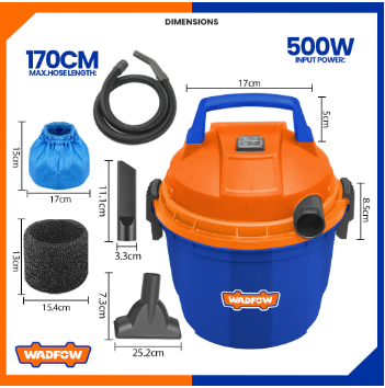 Máy hút bụi dùng điện - Hiệu Wadfow - Model: WVR1A06 - Công suất: 500W - Dung tích: 6 lít