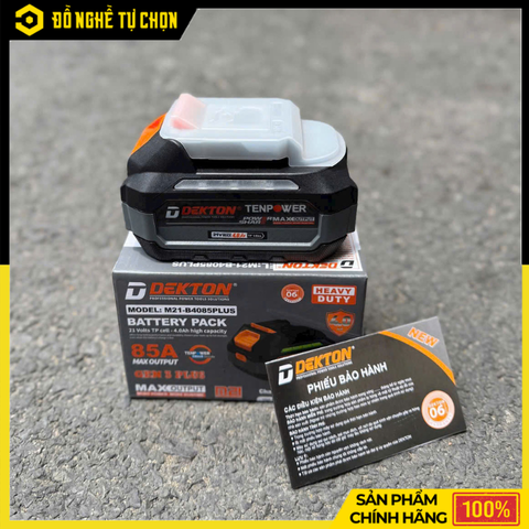 Pin 21V 4.0Ah Dekton M21-B4085PLUS Dòng Xả Cao 85A | Hàng Chính Hãng, Có VAT