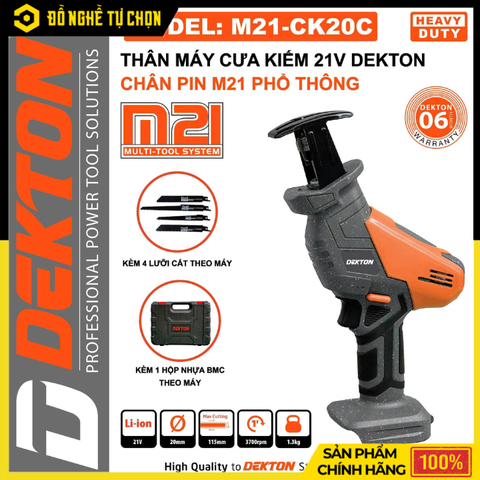 Máy Cưa Kiếm Dùng Pin Dekton M21-CK20C 21V Mạnh Mẽ Linh Hoạt | Hàng Chính Hãng, Có VAT