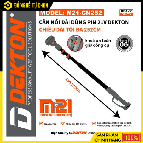 Cần Nối Dài Dekton M21-CN252 Chính Hãng, Mở Rộng Tầm Với Hiệu Quả Cho Thiết Bị Pin Dekton M21 | Hàng Chính Hãng, Có VAT