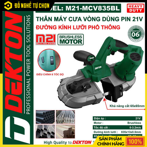 [THÂN] Máy Cưa Vòng Dùng Pin 21V Dekton M21-MCV835BL – 6 Cấp Tốc Độ – Cắt Đa Năng – Hàng Chính Hãng Có VAT