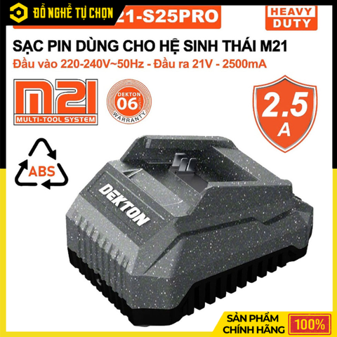 Đế Sạc Pin Dekton 21V 2.5A M21-S25Pro – Sạc Nhanh, An Toàn, Tương Thích Rộng – Hàng Chính Hãng, Có VAT