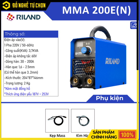 MÁY HÀN MINI RILAND MMA 200E – NHỎ GỌN, MẠNH MẼ, HÀN MƯỢT KHÔNG DÍNH QUE
