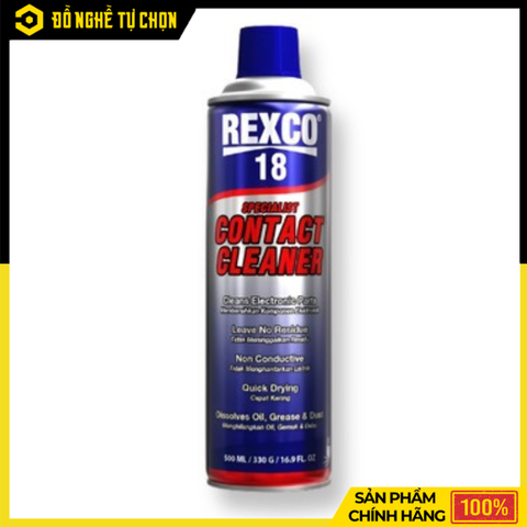 Dung Dịch Làm Sạch Linh Kiện Điện & Kim Loại REXCO 18 – Chai Xịt 500ml – Hàng Chính Hãng Có VAT