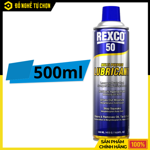 Dầu Đa Năng REXCO 50 – Chống Rỉ Sét, Bôi Trơn, Làm Sạch – 500ml – Hàng Chính Hãng Có VAT