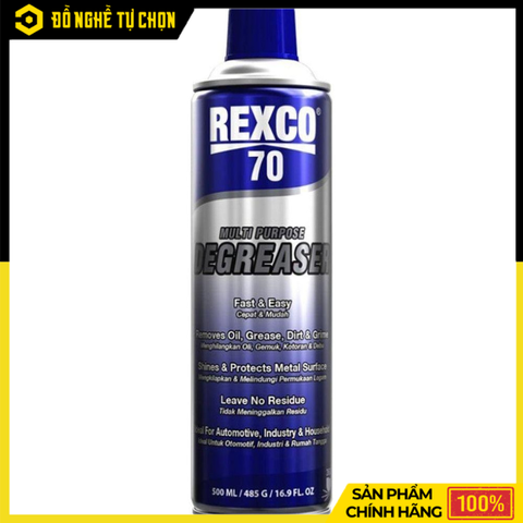 Dung Dịch Vệ Sinh Đa Năng REXCO 70 – Tẩy Rửa Dầu Mỡ, Cặn Bẩn Hiệu Quả – Chai 500ml – Hàng Chính Hãng Có VAT