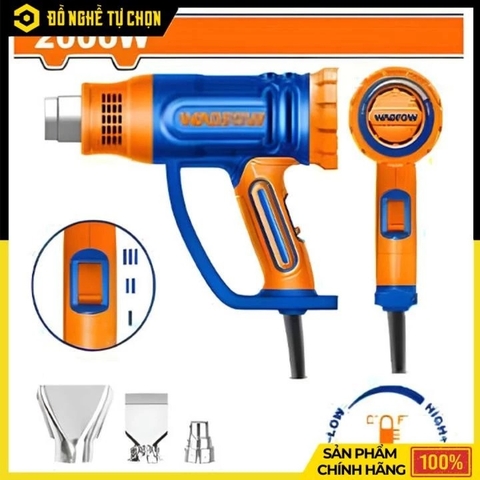 Máy Thổi Hơi Nóng Wadfow WHG1520 – 2000W – Điều Chỉnh Nhiệt Độ Chính Xác – 3 Đầu Thổi – Hàng Chính Hãng Có VAT