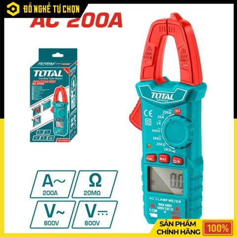 Đồng Hồ Đo Điện Ampe Kìm AC/DC Total TMT42002 – Đo Chính Xác Cao – Hàng Chính Hãng Có VAT