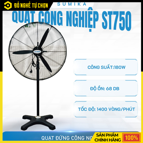 Quạt Công Nghiệp Dạng Đứng Sumika ST750 – Lưu Lượng Gió Lớn, Hoạt Động Mạnh Mẽ, Bền Bỉ, Hàng Chính Hãng Có VAT