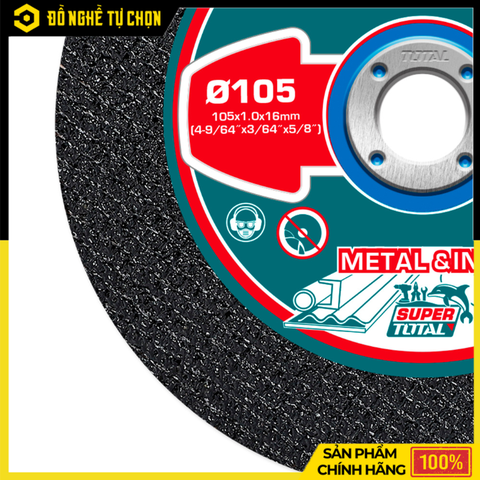 Bộ 100 Đĩa Cắt Kim Loại TOTAL TAC210105100 – 105mm – Cắt Inox, Thép, Sắt – Hàng Chính Hãng Có VAT