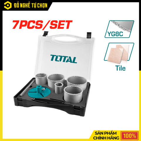 Bộ Mũi Khoét Lỗ Kiếng Cacbua 7 Chi Tiết Total TACSH2071 – Khoan Kính Chính Xác, Độ Bền Cao, Đầy Đủ Kích Thước | Hàng Chính Hãng, Có VAT
