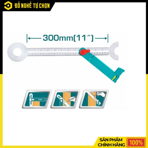 Thước Góc Vuông 300mm Total TAHS3011 – Có Mực Nước Thủy – Độ Chính Xác Cao – Hàng Chính Hãng Có VAT